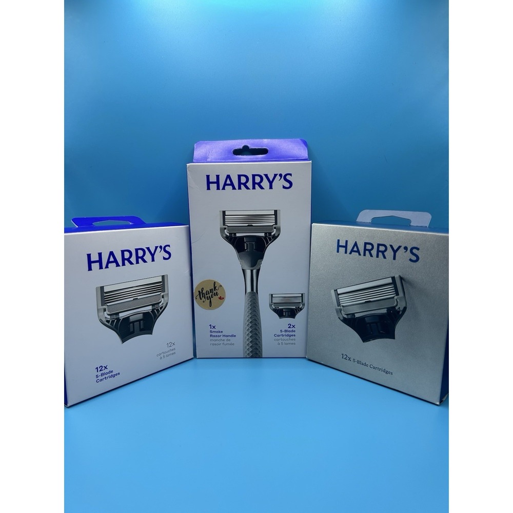 New Harry's Men's Razor & 2 Cartridges + 2 Packs of 12 Cartridges (24 Total)